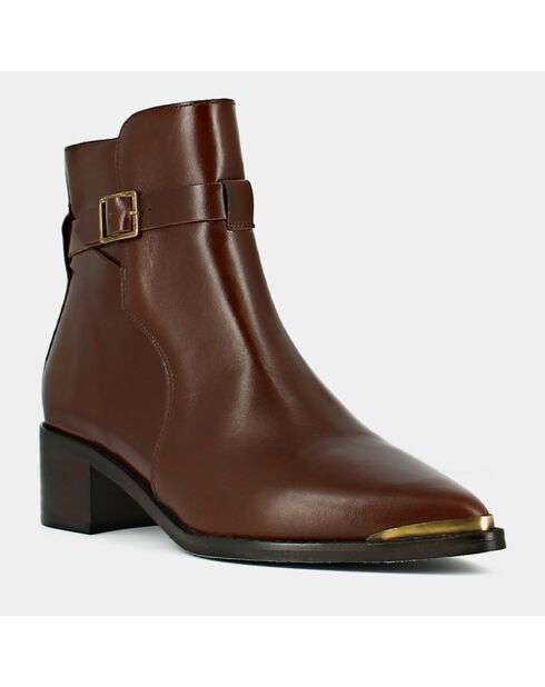 Bottines en Cuir Argan marron