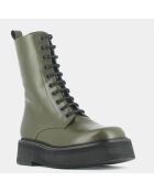 Boots en Cuir Daffia kaki - Talon 4.5 cm