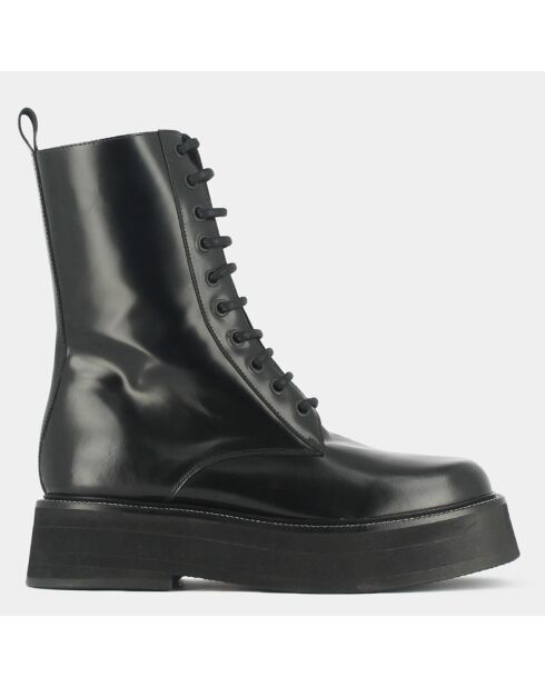 Boots en Cuir Daffia noires - Talon 4.5 cm