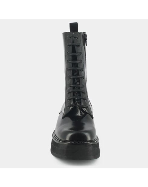 Boots en Cuir Daffia noires - Talon 4.5 cm