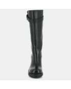 Bottes en Cuir Dellia noires - Talon 9 cm