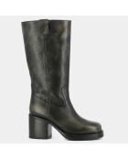 Bottes en Cuir Dia anthracite - Talon 7.5 cm