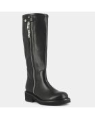 Bottes en Cuir Diane noires - Talon 5 cm