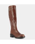 Bottes en Cuir Divia cognac - Talon 5 cm