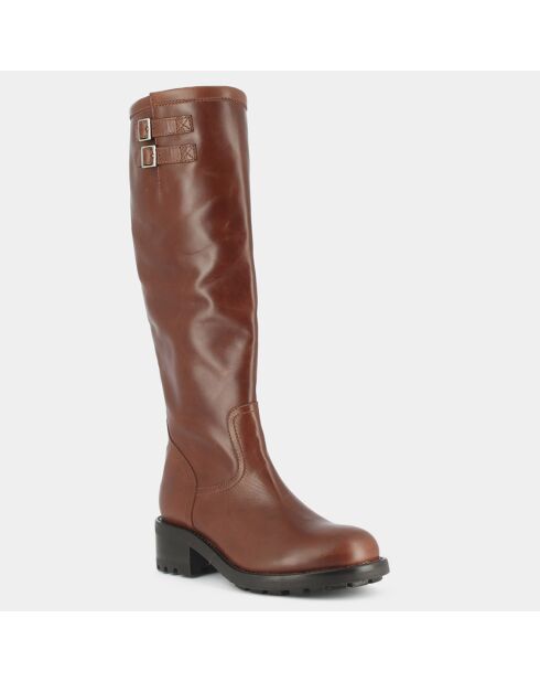 Bottes en Cuir Divia cognac - Talon 5 cm