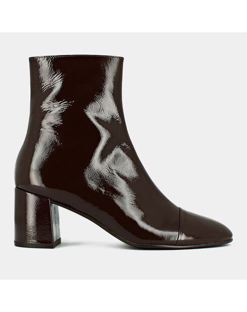 Bottines en Cuir Doniama marron foncé - Talon 6 cm