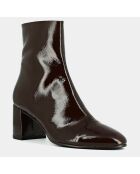 Bottines en Cuir Doniama marron foncé - Talon 6 cm