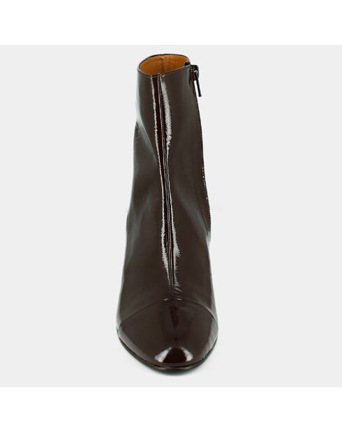 Bottines en Cuir Doniama marron foncé - Talon 6 cm