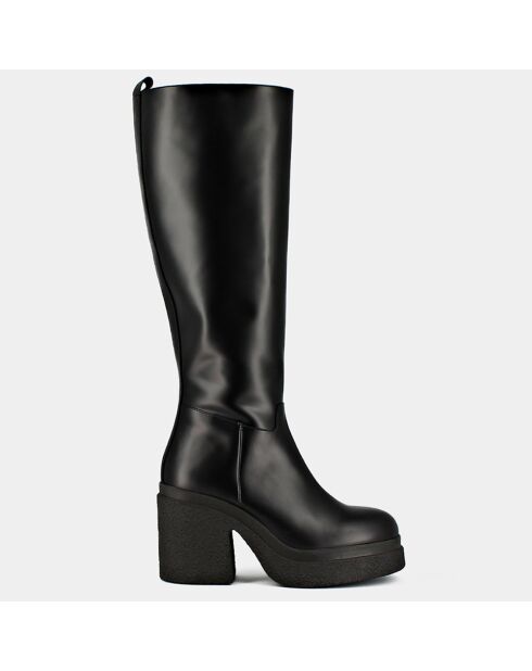 Bottes en Cuir Doria noires - Talon 9 cm