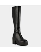 Bottes en Cuir Doria noires - Talon 9 cm