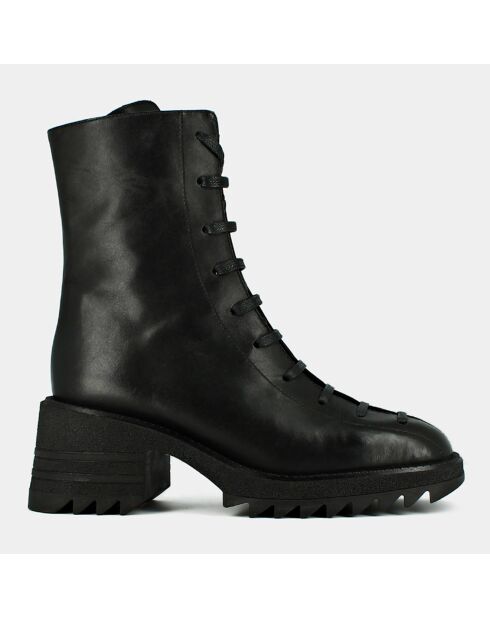 Boots en Cuir Dovila noires - Talon 6.5 cm