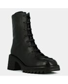 Boots en Cuir Dovila noires - Talon 6.5 cm