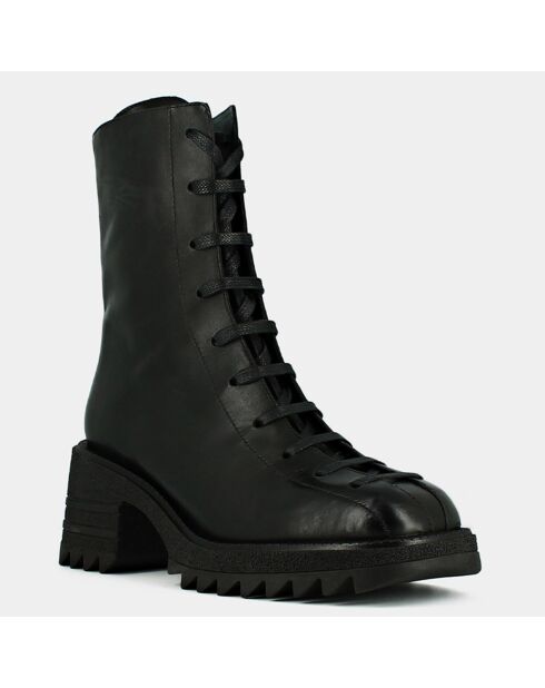 Boots en Cuir Dovila noires - Talon 6.5 cm