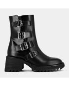 Boots en Cuir Dovily noires - Talon 6.5 cm