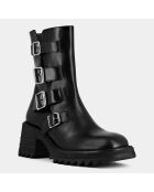 Boots en Cuir Dovily noires - Talon 6.5 cm