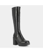 Bottes en Cuir Dricia noires - Talon 9.5 cm