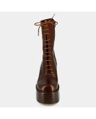 Boots en Cuir Baguette marron - Talon 9 cm