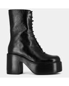 Boots en Cuir Baguette noires - Talon 9 cm