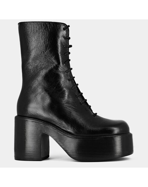 Boots en Cuir Baguette noires - Talon 9 cm