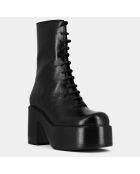 Boots en Cuir Baguette noires - Talon 9 cm