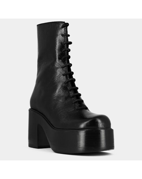 Boots en Cuir Baguette noires - Talon 9 cm