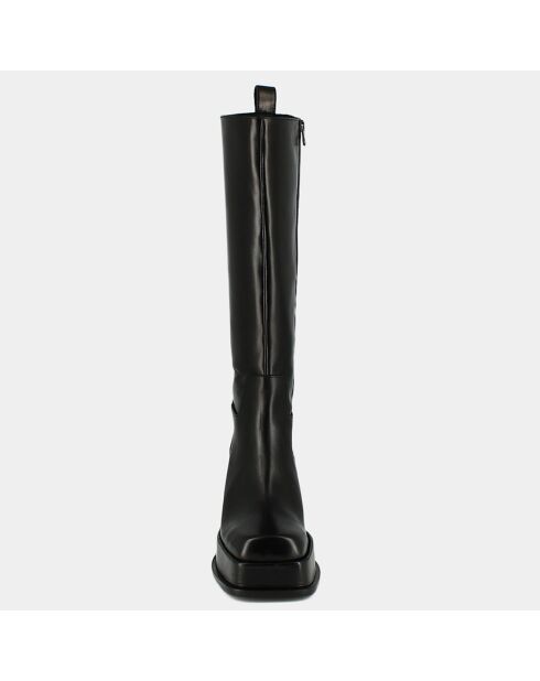 Bottes en Cuir Bermudes noires - Talon 9 cm