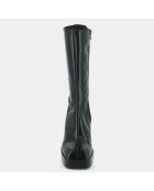 Bottes en Cuir Boulier noires - Talon 8.5 cm