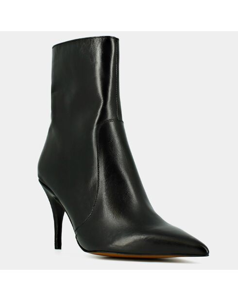 Bottines en Cuir Brume noires - Talon 8 cm