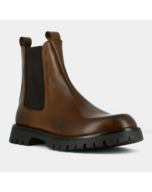 Chelsea boots en Cuir Riddelio marron