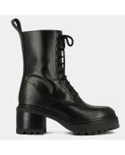 Boots en Cuir Rumba noires - Talon 6.5 cm