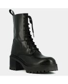 Boots en Cuir Rumba noires - Talon 6.5 cm