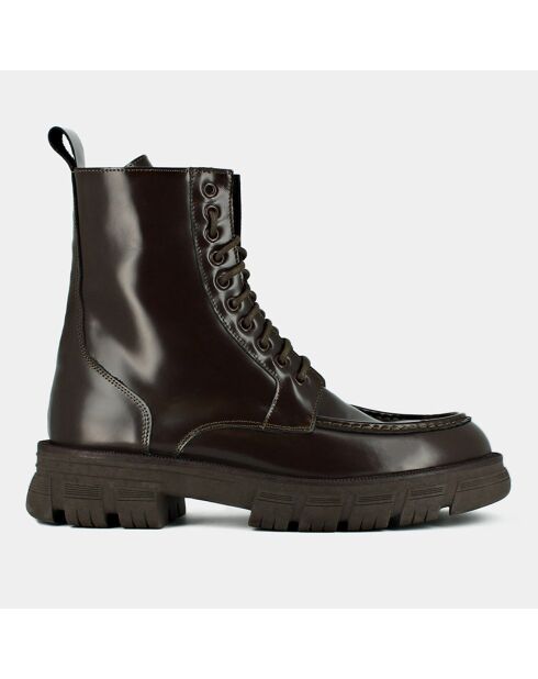 Boots en Cuir Rumilo marron - Talon 4.5 cm