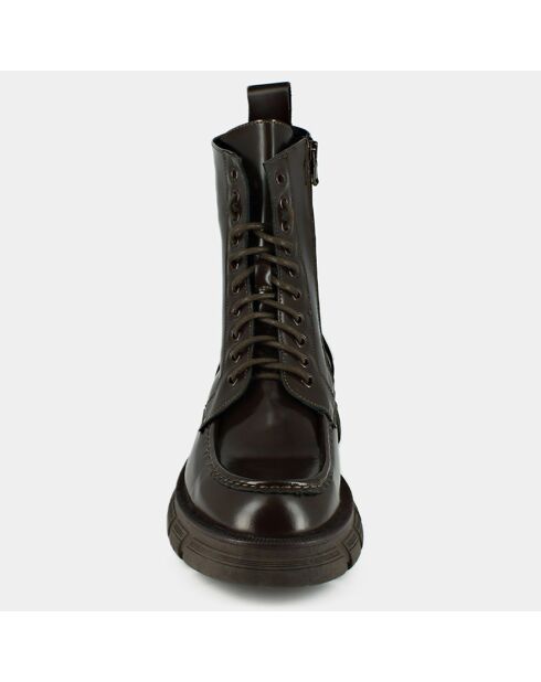 Boots en Cuir Rumilo marron - Talon 4.5 cm