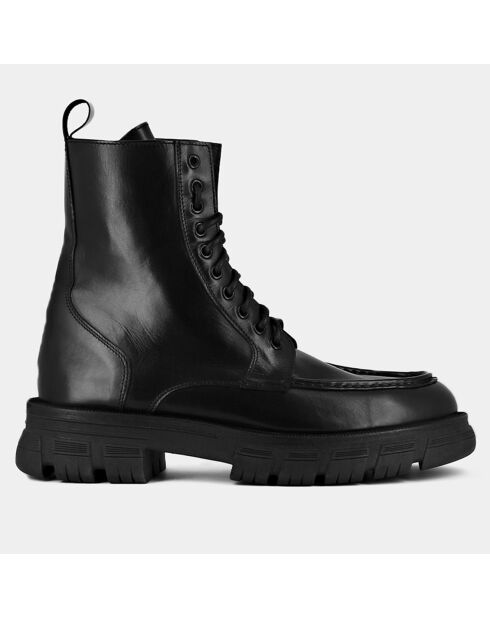 Boots en Cuir Rumilo noires - Talon 4.5 cm