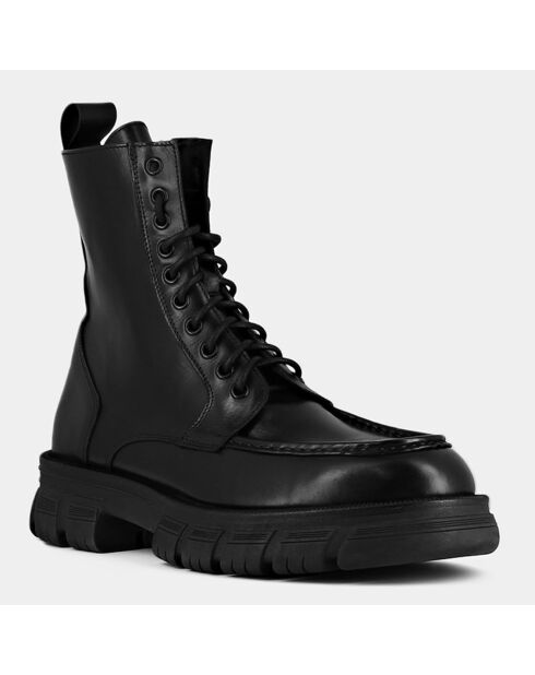 Boots en Cuir Rumilo noires - Talon 4.5 cm