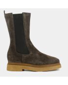 Chelsea boots en Velours de Cuir Caire marron