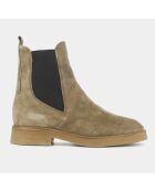 Chelsea boots en Velours de Cuir Clopas taupe