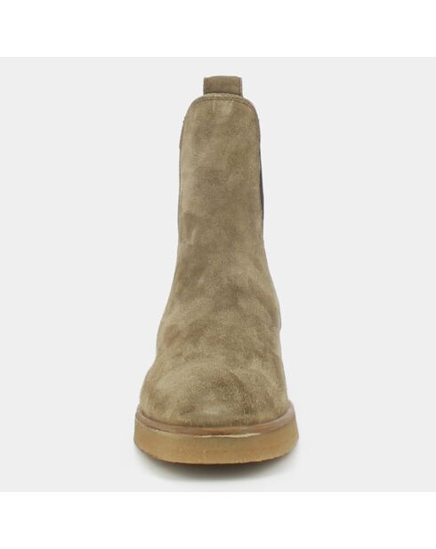 Chelsea boots en Velours de Cuir Clopas taupe