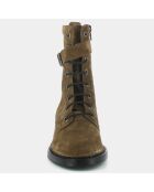 Boots en Velours de Cuir Caleb taupe