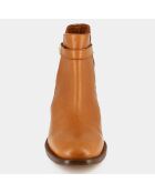 Bottines en Cuir et Velorus de Cuir Maston camel