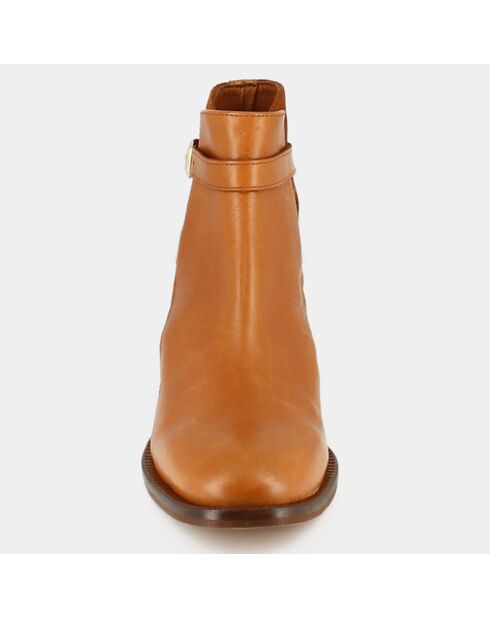 Bottines en Cuir et Velorus de Cuir Maston camel