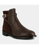 Boots en Cuir et Velorus de Cuir Maston marron