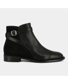 Boots en Cuir et Velorus de Cuir Maston noires