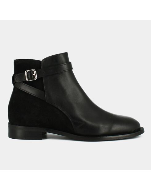 Boots en Cuir et Velorus de Cuir Maston noires