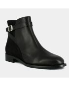 Boots en Cuir et Velorus de Cuir Maston noires