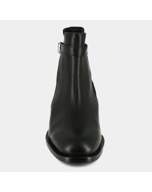 Boots en Cuir et Velorus de Cuir Maston noires
