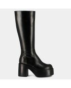 Bottes en Cuir Bag noires - Talon 8.5 cm