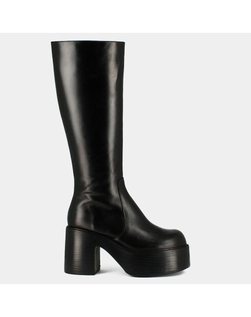 Bottes en Cuir Bag noires - Talon 8.5 cm