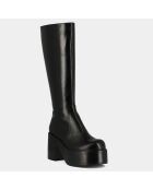 Bottes en Cuir Bag noires - Talon 8.5 cm