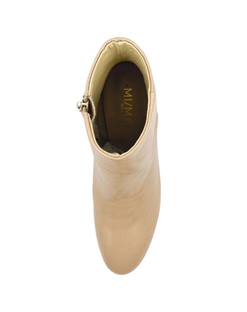 Bottines en Cuir Lorna café - Talon 6.5 cm